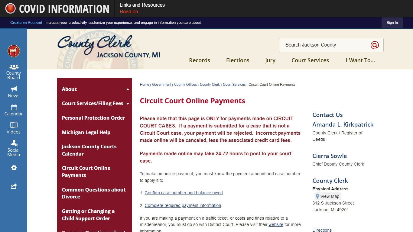 Circuit Court Online Payments | Jackson County, MI